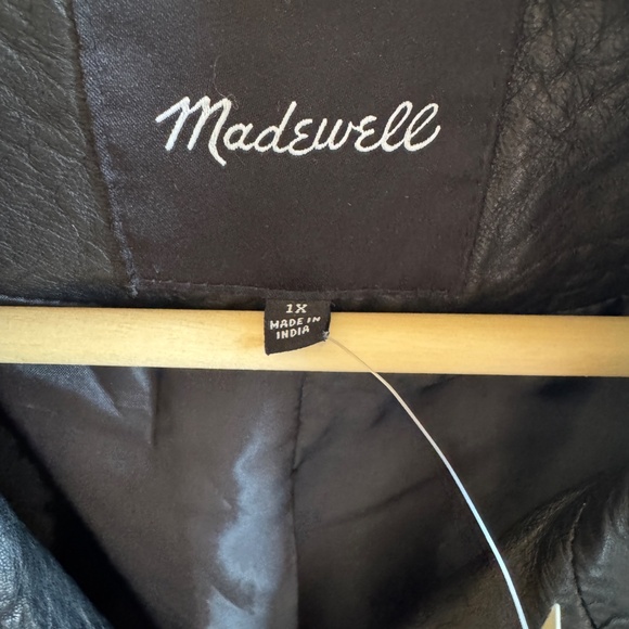 NWT Madewell Washed Moto Jacket - genuine leather size 1X - Picture 4 of 7